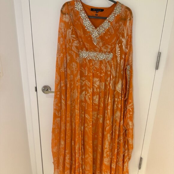 Kynah Salmah Rust Orange Kaftan, XS - Picture 4 of 9